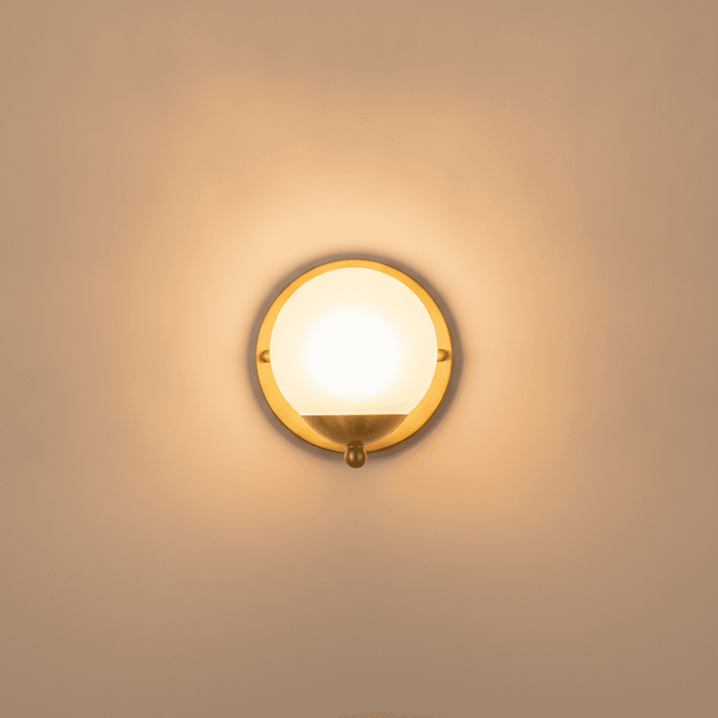 Applique Laiton — Globe Verre Opale - Image 1