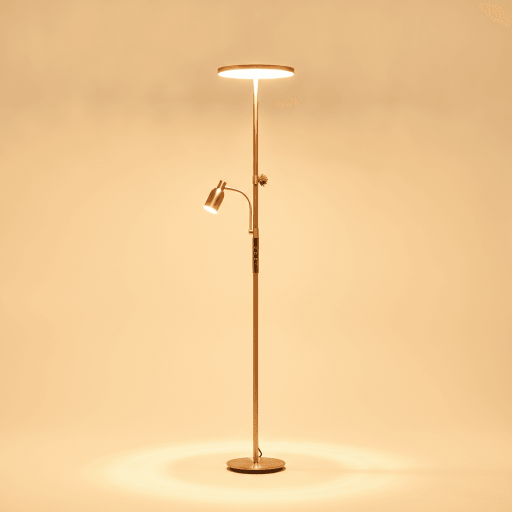 Lampadaire LED Salon — Coin Lecture Dimmable
