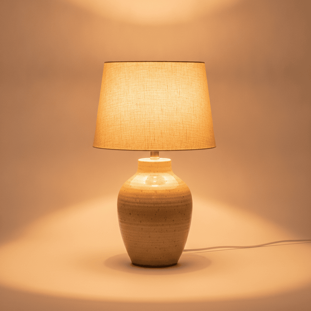Lampe à Poser Céramique — Abat-jour Lin - Image 1