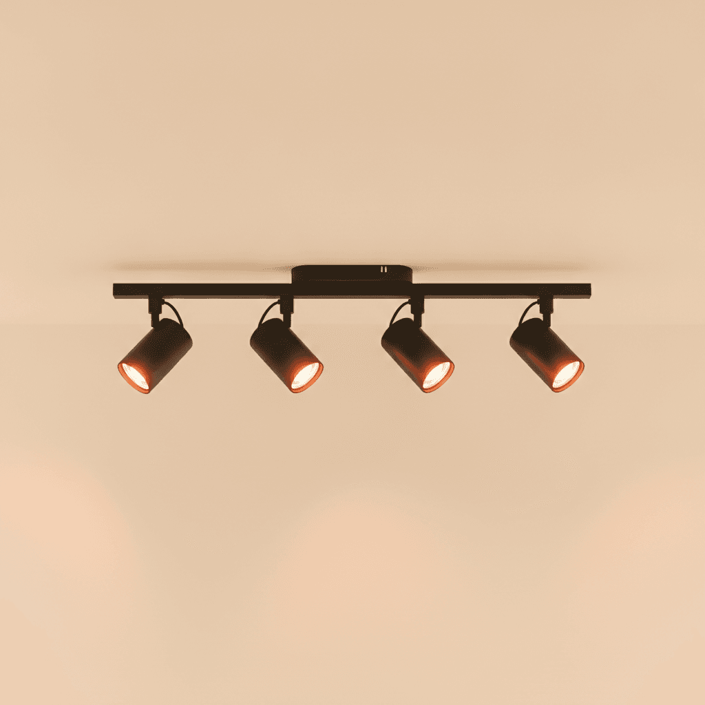 Rail 4 Spots Orientables — Noir Mat - Image 1